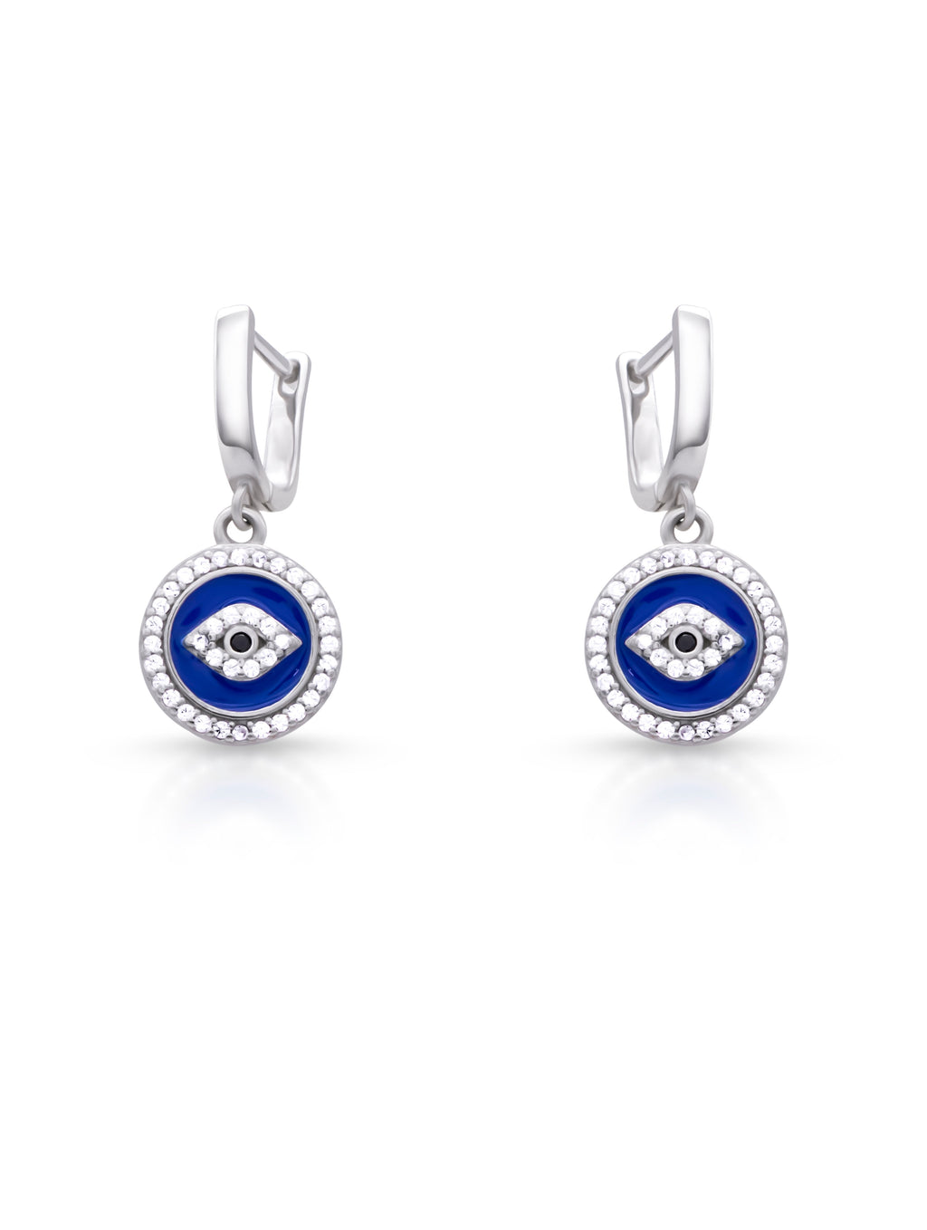 Blue Evil Eye Drop Earrings – Protective Charm Jewelry for Women