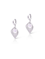 Elegant Pearl Drop Hoop Earrings – Silver Plated