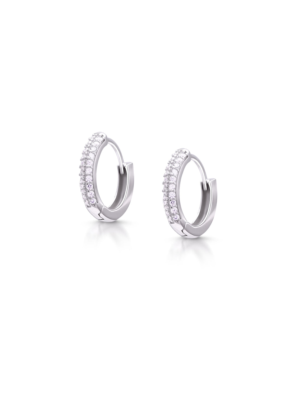 Elegant 925 Sterling Silver Micro-Pave Hoop Earrings – Daily Wear Minimalist Huggie Hoops | JoolClix