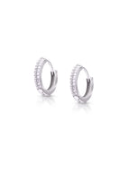 Elegant 925 Sterling Silver Micro-Pave Hoop Earrings – Daily Wear Minimalist Huggie Hoops | JoolClix