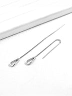 Minimalist Sterling Silver Drop Threader Earrings – Elegant Lightweight Daily Wear for Women | Joolclix