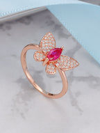 Rose Gold Butterfly Ring – Sparkling Crystal Butterfly Jewelry for Women