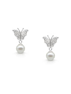 Butterfly Pearl Drop Earrings – Elegant & Lightweight | JoolClix