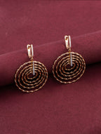 Gold Spiral Dangle Earrings – Elegant Layered Circle Earrings for Women | joolclix